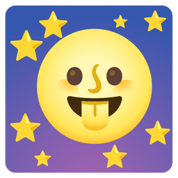 Full moon face and Face with tongue