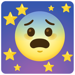 full moon face and fearful face