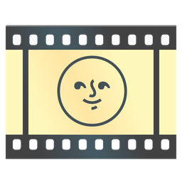 full moon face and film frames