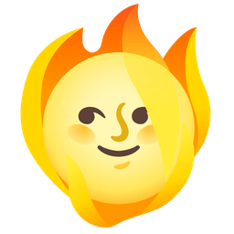 full moon face and fire