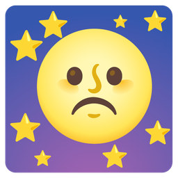 full moon face and frowning face