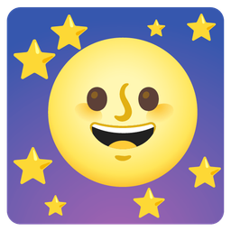 Full moon face and Grinning face