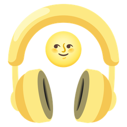 full moon face and headphone