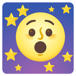 full moon face and hushed face