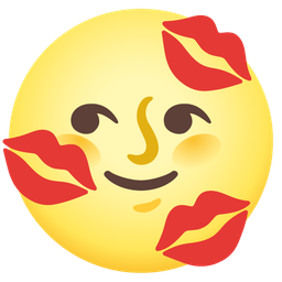 full moon face and kiss mark