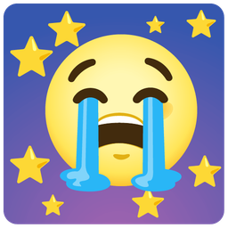 full moon face and loudly crying face