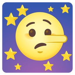 full moon face and lying face