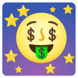 Full moon face and Money-mouth face