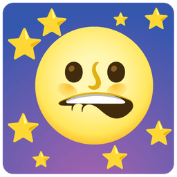 full moon face and mouth