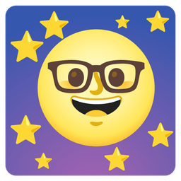 full moon face and nerd face