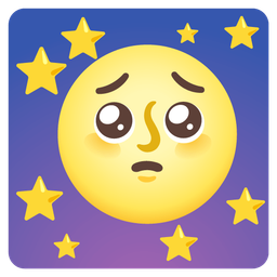 full moon face and pleading face