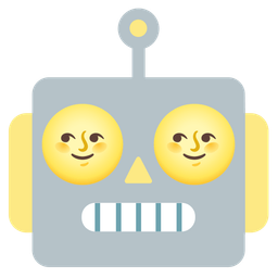 full moon face and robot