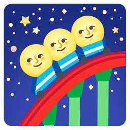 full moon face and roller coaster