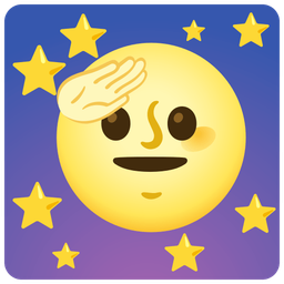 full moon face and saluting face