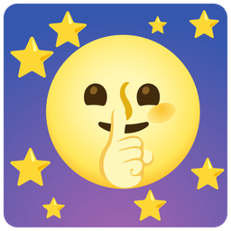 full moon face and shushing face