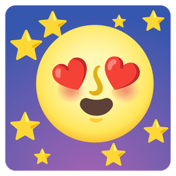 Full moon face and Smiling face with heart-eyes