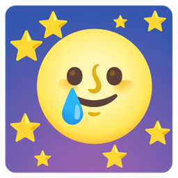 Full moon face and Smiling face with tear