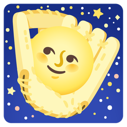 full moon face and softball