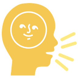 full moon face and speaking head