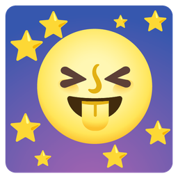 Full moon face and Squinting face with tongue