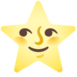 full moon face and star