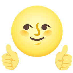 full moon face and thumbs up