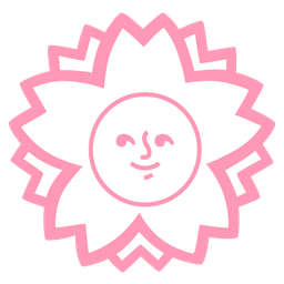 full moon face and white flower