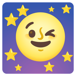 Full moon face and Winking face