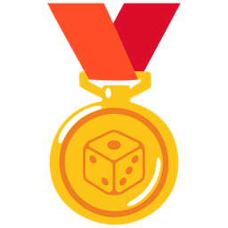 game die and 1st place medal