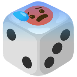 game die and anxious face with sweat
