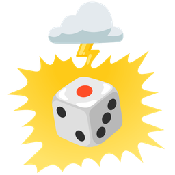 game die and cloud with lightning
