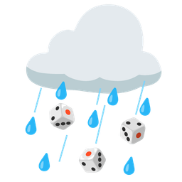 game die and cloud with rain