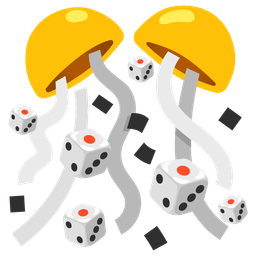 game die and confetti ball