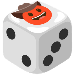 game die and cowboy hat face