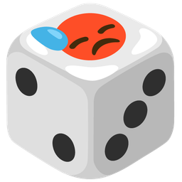 game die and downcast face with sweat