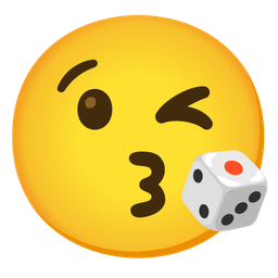 Game die and Face blowing a kiss