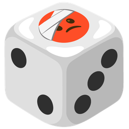 game die and face with head-bandage