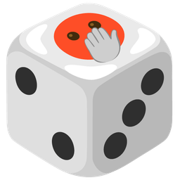 game die and face with open eyes and hand over mouth