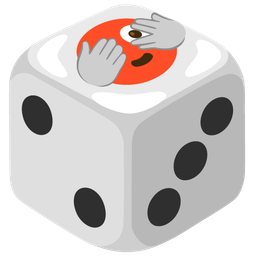 game die and face with peeking eye
