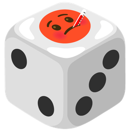 game die and face with thermometer