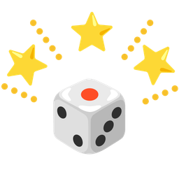 game die and glowing star