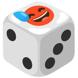 Game die and Grinning face with sweat
