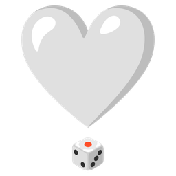 game die and heart exclamation