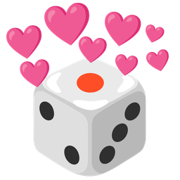 game die and heart with arrow