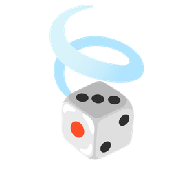 game die and leaf fluttering in wind