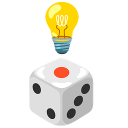game die and light bulb