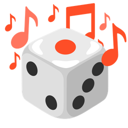 game die and musical notes