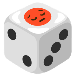 game die and pensive face