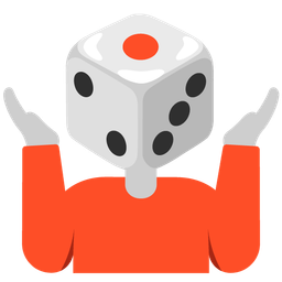 game die and person shrugging