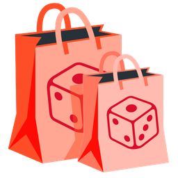game die and shopping bags